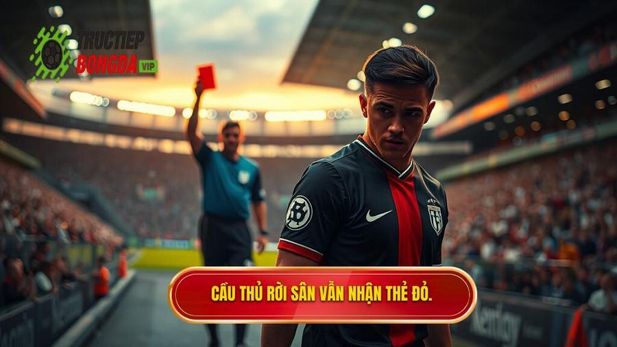 1. Cầu thủ rời sân vẫn nhận thẻ đỏ.