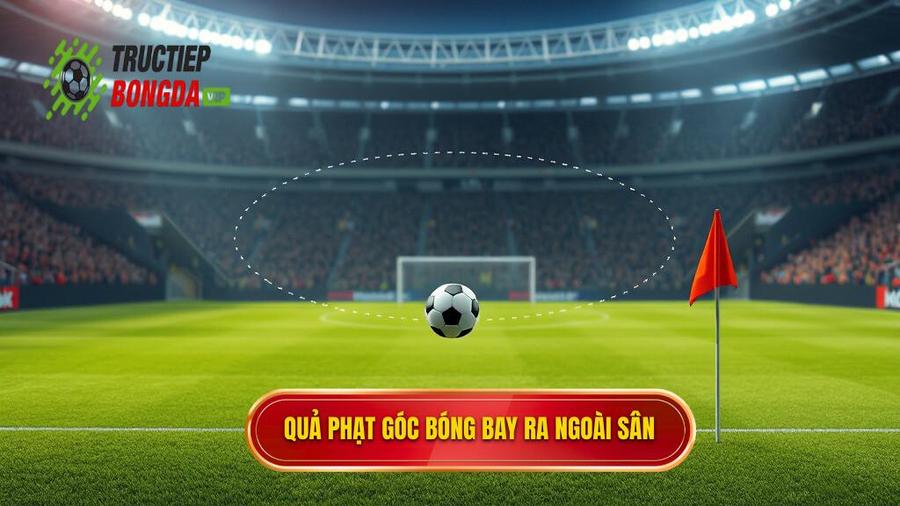 2. Quả phạt góc bóng bay ra ngoài sân