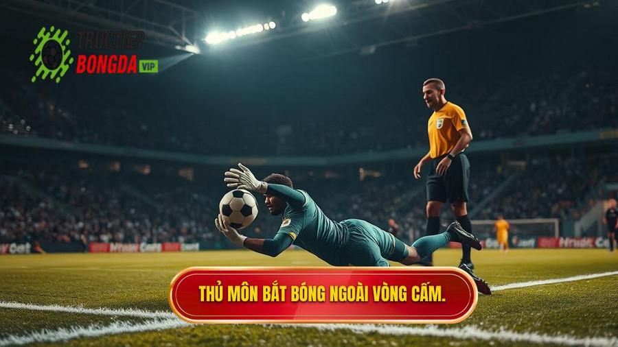 2. Thủ môn bắt bóng ngoài vòng cấm.