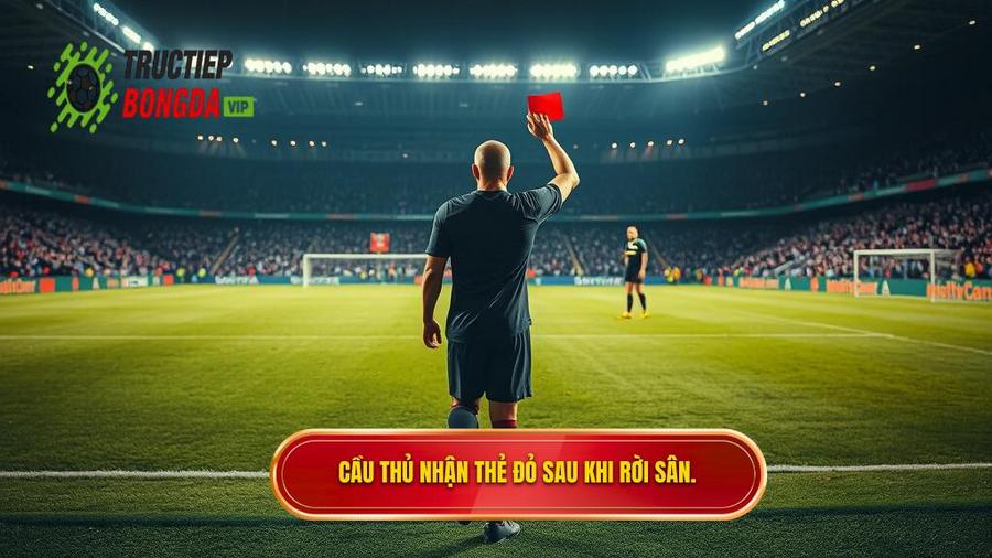 3. Cầu thủ nhận thẻ đỏ sau khi rời sân.