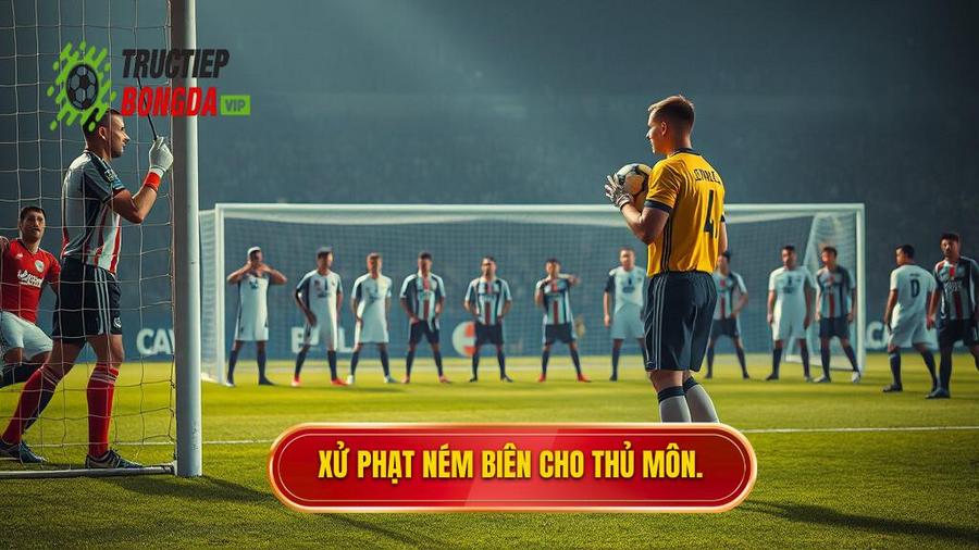 3. Xử phạt ném biên cho thủ môn.